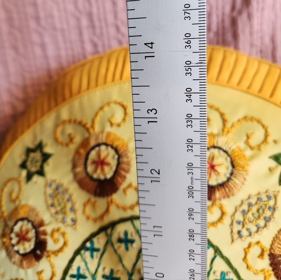 2 Handmade 14 " Diameter Cross Stiched Throw Pillows. Zippered. - Picture 7 of 15